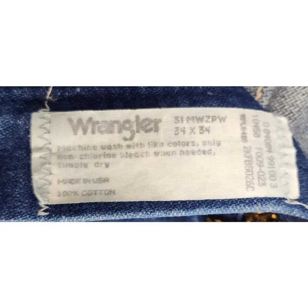 VTG Wrangler Jeans 34x34 Straight Leg Blue Denim Classic‎ Cowboy Western